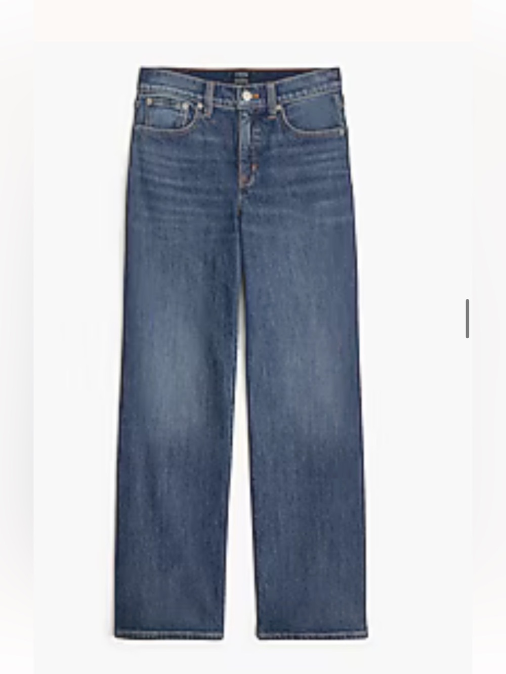 J. Crew Factory Slim Wide-Leg Jeans in Dark Blue Denim